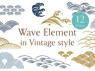 Wave illustration in vintage style asian branding chinese art culture graphic design icon illustration japanese style logo natural pattern traditional ui vector vinatge wave