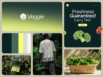 Veggie - Brand Identity for Vegetable Shop brand brand book brand design brand guideline branding delivery design graphic design green identity illustration logo logo mark logos modern logo typography ui vegetable vegetableshop visual identity