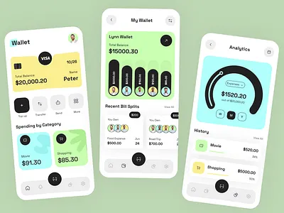 Wallet- Banking App analytics app ui design bank app bank ui banking banking app banking interface finance app financial app financial services fintech app mobile app design mobile app ui mobile banking mobile banking app product desugn transactions app uiux wallet wallet app