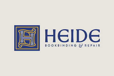 Heide Bookbinding & Repair book design books branding design graphic design illuminated illuminated manuscript lettering logo logo design small business typography vintage visual identity