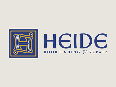 Heide Bookbinding & Repair book design books branding design graphic design illuminated illuminated manuscript lettering logo logo design small business typography vintage visual identity