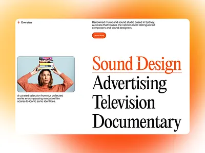 Sound Studio Website agency creative gradient minimalistic music portfolio sound studio typography web design website