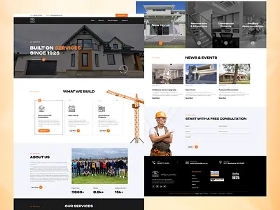 HYDE & SON Construction Web Landing Page animation branding logo ui