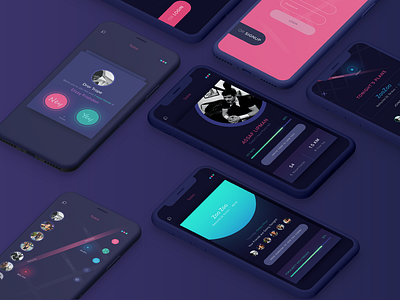 Tribes Mobile App branding color graphic design logo mobile neon night life profile ui ux