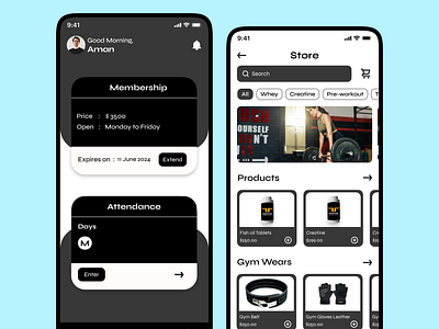 Digital HealthFit : A Gym Automation App graphic design ui ux