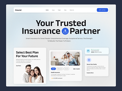 Hero Exploration || Insurance Company deposit design insurance landing page life plan project recruiter remote secure service task trending trust uiux web design website work