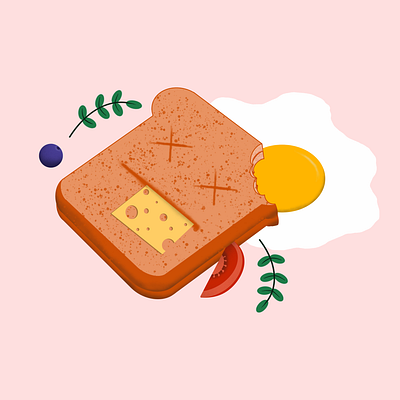 Death Bread branding bread breakfast cheese dead death design egg flat design food graphic design humor humour humur hunger illustration procreate slice tomato vector