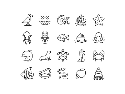 Sea Life Icons fish fish icon graphicpear icon design icon download icon set sea life sea life icon vector icon