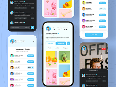 Social Media App 📨💙 3d app app design branding chat app design graphic design media app mobile app social media amm ui ux