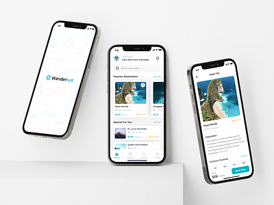 Wanderlust - Travel App mobile app ui ux design