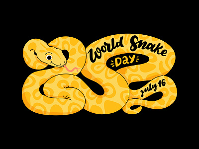 World snake day cartoon character concept cute design flat illustration kids python snake vector
