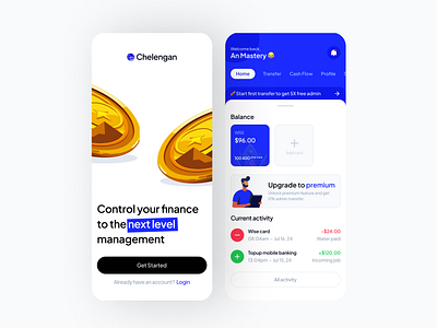 Chelengan - Money Management App branding design illustration typography ui ux