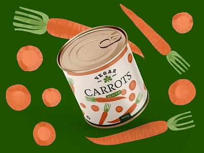 Canned Vegetables Packaging: Carrots branding canned food canned vegetables design design studio digital art digital illustration food graphic design identity design illustration illustrations illustrator logo marketing design packaging packaging design vegan vegetables vegetarian