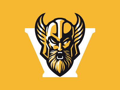 VALHALLA angry beard branding design esport gold graphic design helmet illustration knight logo man mascot odin rage sport stickers valhalla warrior yellow
