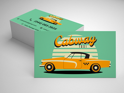 Business card for a cab adobe illustration branding business card cab design graphic design illustration retro style taxi