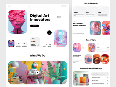 Artisty Agency Website agency website art design homepage illustration landing page startup ui ux web web design website