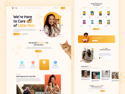 🐾 PetCare: Where Your Pets Feel at Home ecommerce landing page petcare ui