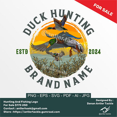 Duck Hunting Illustration Designed By Donan Antler Tackle duck hunting duck hunting design duck hunting illustration duck hunting logo mallard hunting mallard hunting logo