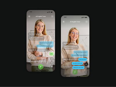 AI English Tutor ai conversation education english learning flat design teacher ui