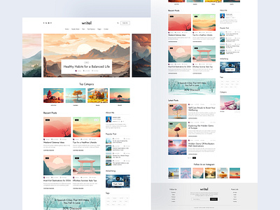 Writel - Modern Blog UI/UX Design blogdesign blogwriter design landingpage moderndesign responsivedesign ui uiuxdesign ux webdesign writel writer