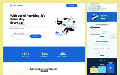 Amazon Ai Repricer Landing Page Design amazon landing landing page repricer ui web