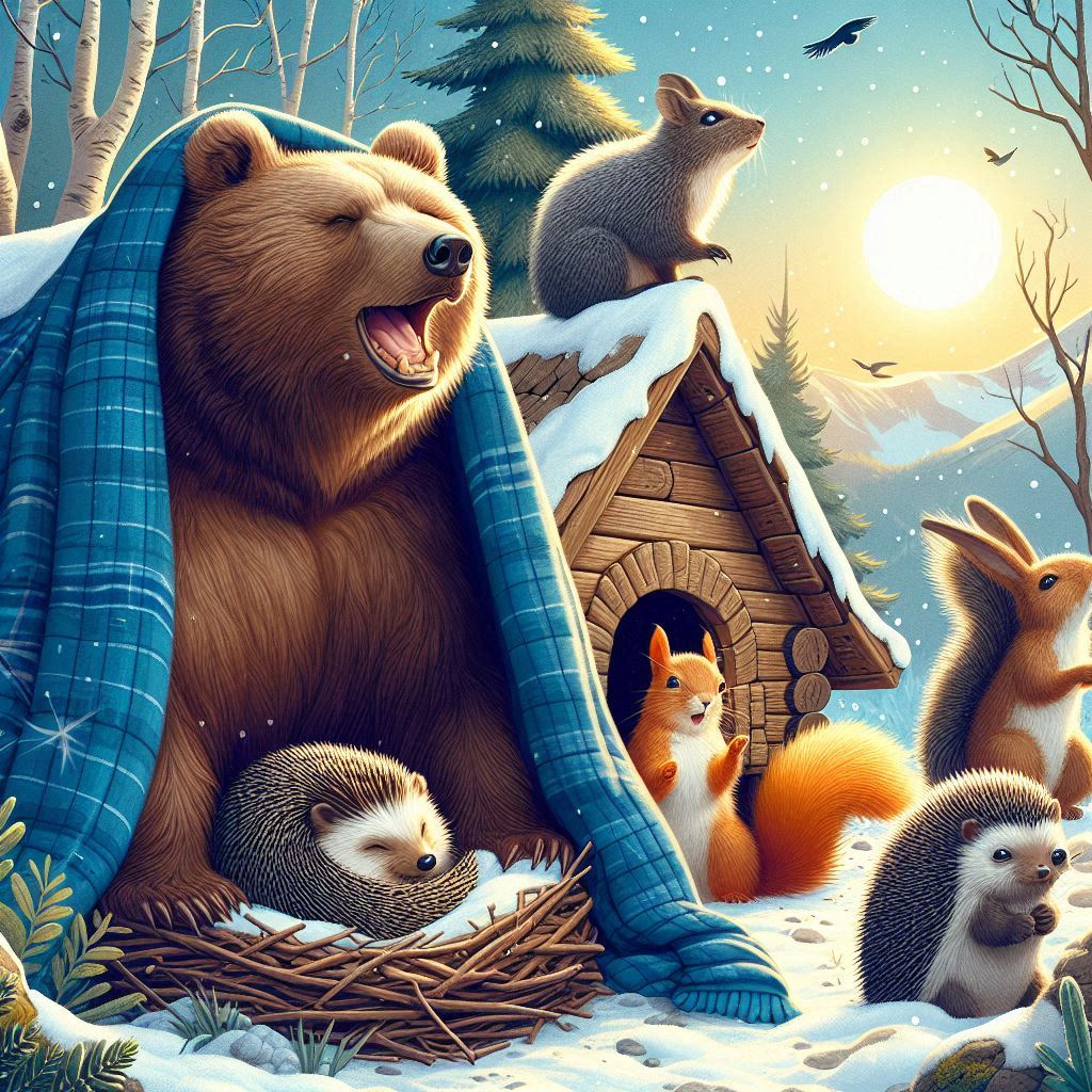 Animals coming out of hibernation 3d digital art