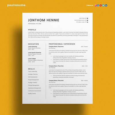 Free One Page US Letter Resume in Microsoft Word ats friendly resume creative page templates editable word cv graphic design microsoft word resume design minimalist resume format simple page design word page