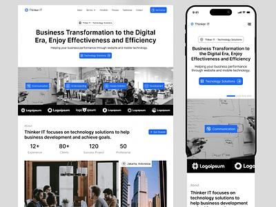 Thinker IT - Company Profile agency clean design company company profile design exploration information technology it company it service it solution landingpage responsive responsive design service simple design tech ui uidesign uiuxdesign uxdesign
