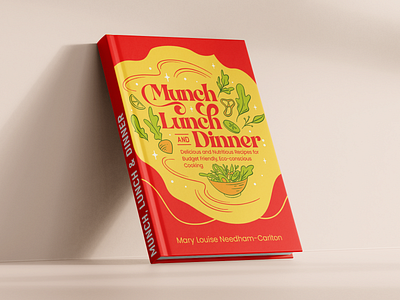 Book Cover Illustration book cover cookbook delicious design dinner floral food illustration line art lunch munch red salad tasty vegan vegetarian