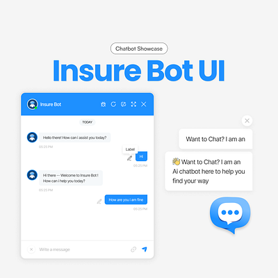 Insure Bot Design bot chat chatbot groupchat live chat widget ui ux