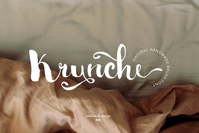 Krunche Brush Script beauty script bold script brand identity font brush script calligraphy christmas font classic script feminine font handwritten invitation font logotype modern script opentype retro font script font typography valentine font vintage font webfont wedding font