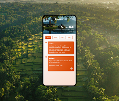 Itinerary #DailyUI #79 app bali dailyui design itinerary trip ui ux