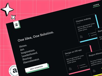 Acapella - thoughts and ideas app accelerator ai business plan creative ideas slab serif startup web app