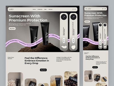 ✨Sunscreen Ecommerce Web Design beauty design ecommerce landing page mobile app mobile app design ui