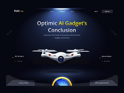 AI Digital Gadget's Store-Design ai branding crypto designer drone gadgets illustration markeeting money products uiux webdesign