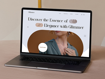 Glimmer : Online jwellery shop banner jwelery menu morden look navigation on scroll animation sections shopping ui ux website