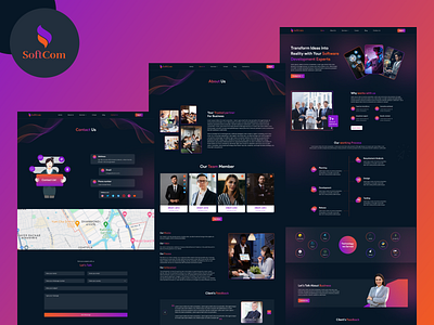Software Company Website corporate company website dark theme website design design landing page landing page design portfolio website software software company software company website design trending website design ui uiux ux web landing page