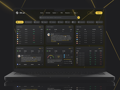 RX.AI - Cryptocurrency terminal | Web application crypto crypto panel dashboard interface ui ux web application webapp