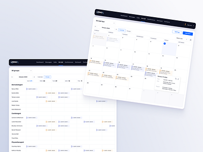 Admin panel | On Call | Calendar calendar communication dashboard design designinspiration health inspiration saas scheduling ui ux