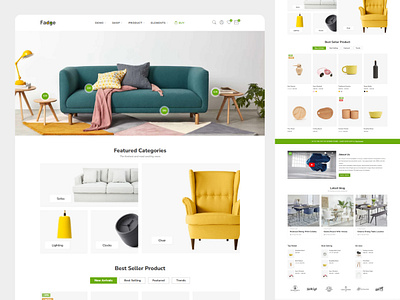 Fadge. Furnture e-commerce shop website branding e commerce landing page e commerce website elementor design fadge e commerce design landingpage shopify template ui uidesign