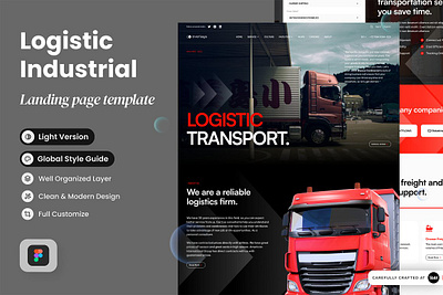 Logistic Industrial Landing Page app landing page design kit landing page template logistic industrial landing page mobile landing page product landing saas landing software theme web design mockup website design website template