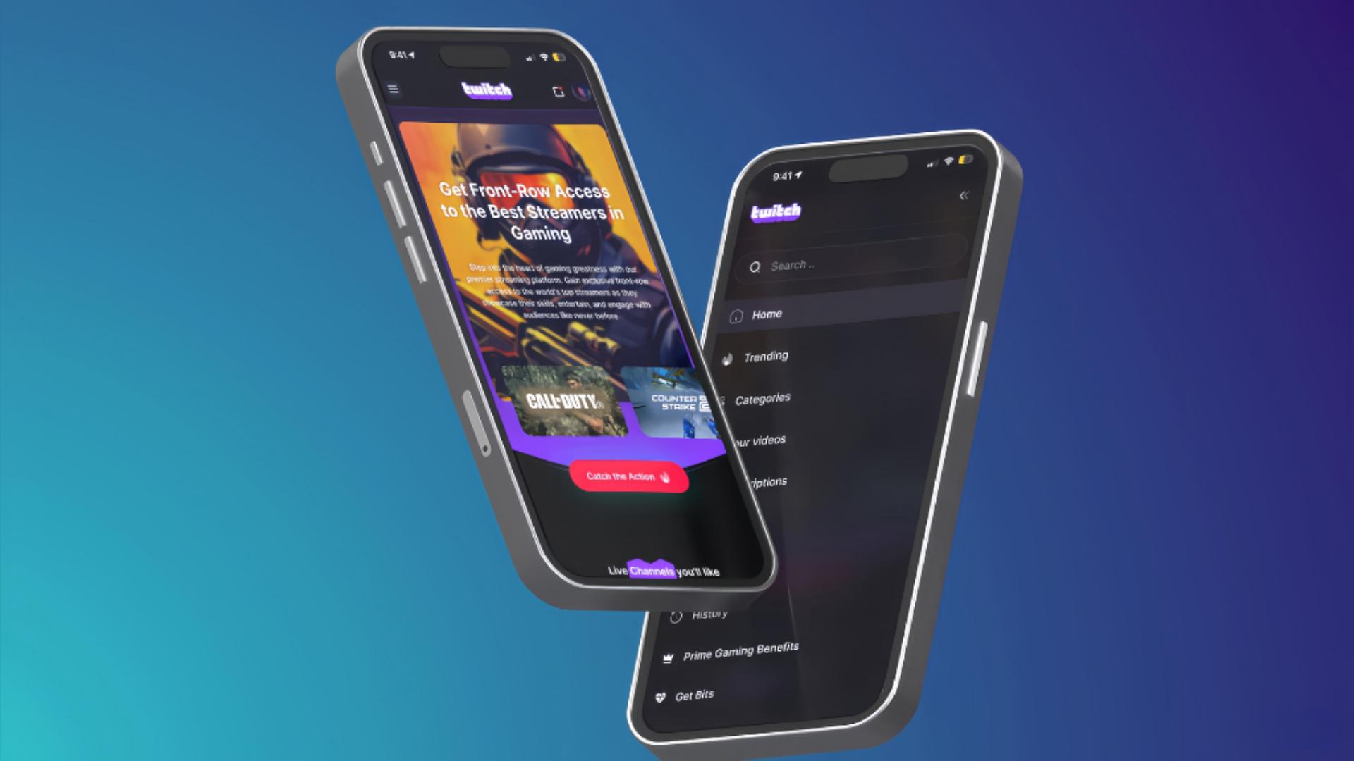 Twitch Redesign - Mobile animation branding case study clean colors dark dark ui featured graphic illustration inspiration logo mobile motion graphics quality streaming twitch ui ux website