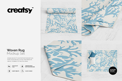 Woven Rug Mockup Set creatsy custom customizable design etsy personalized print printable printed printing shop sublimated sublimation template woven rug mockup set