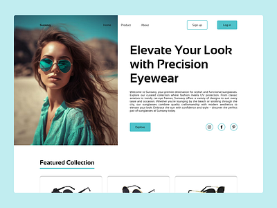 Sunglasses Website - Landing Page e commerce app e commerce landing page e commerce webiste landing page design sunglasses landing page sunglasses webiste ui ui design user interface website design