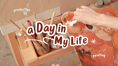 Cozy a day in my life aesthetic animation art artistic contrast cozy design graphic design illustration orange painting pink pleasant positive recreate thumbnail thumbnails vlog youtube