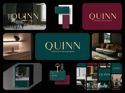 Quinn brand identity branding comfort graphic design home logo logo design logodesign logotype luxury minimal presentation property real estate richness service