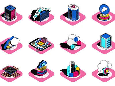 Cloud Technology 2d Icons Animation 2d animation business technology cloud computing cloud services cybersecurity data storage digital transformation flat gif icons icons animation illustration it it services motion secure cloud server network