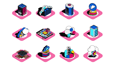 Cloud Technology 2d Icons Animation 2d animation business technology cloud computing cloud services cybersecurity data storage digital transformation flat gif icons icons animation illustration it it services motion secure cloud server network