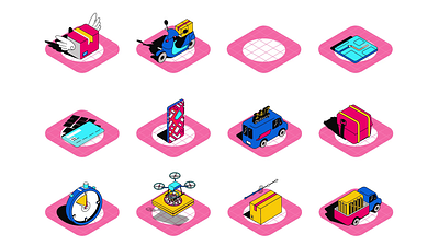 Delivery 2d Icons Animation 2d animation businessservice courierservice deliveryservice distributionnetwork ecommerce expressdelivery fastdelivery flat gif icons iconsanimation illustration logistics motion onlineshopping packagedelivery shipping urbanlogistics