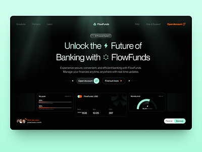 FlowFunds - Fintech Website design finance fintech interface product service startup ui ui design uidesig user experience user interface userinterface ux ux design web website website design